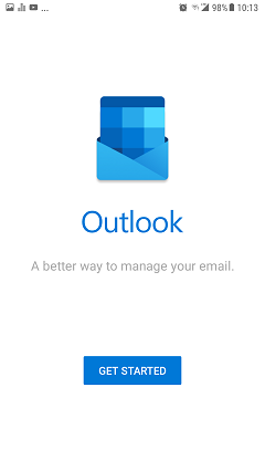 Outlook for android setup screen