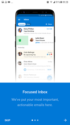 Outlook for Android tutorial screenshot