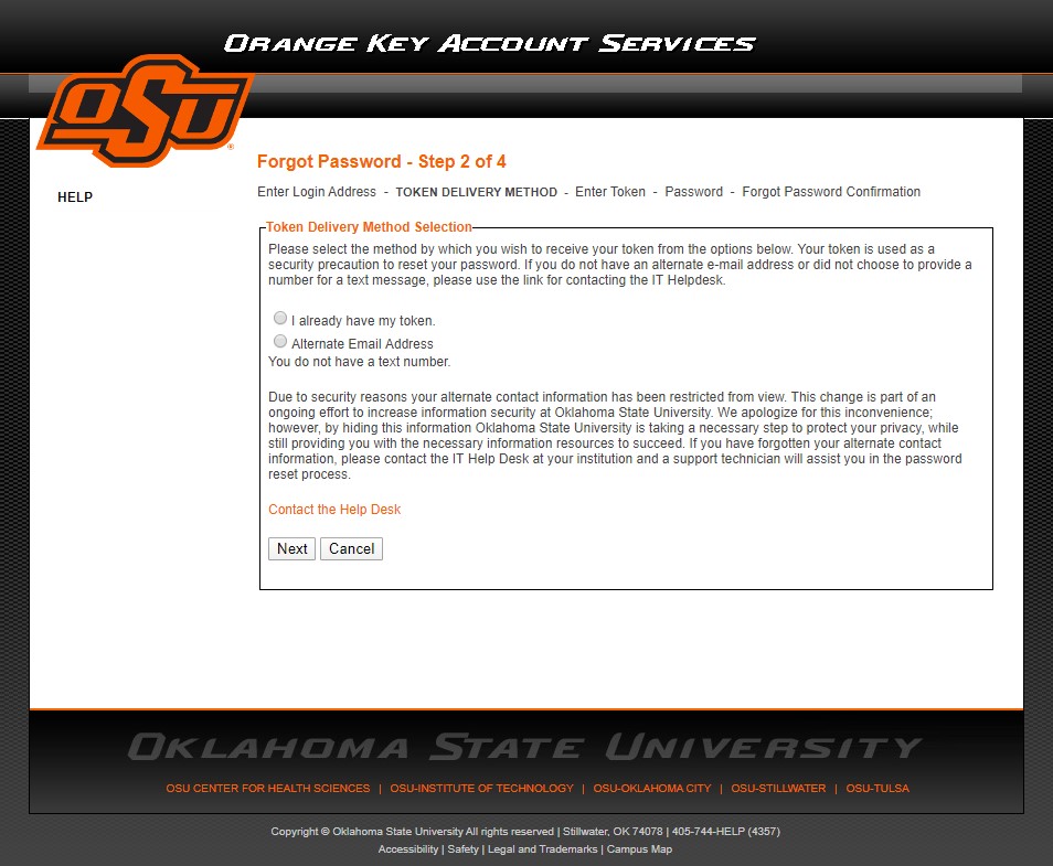 Idms And Okey Password Reset Oklahoma State University